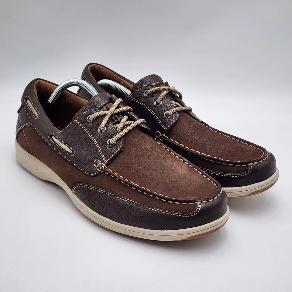Florsheim Lakeside Moc Toe Oxford Boat Shoes Brown 13157-200 MENS Size 10 XW NEW